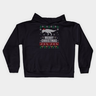 Tyrannosaurus Rex Santa Hat Kids Hoodie